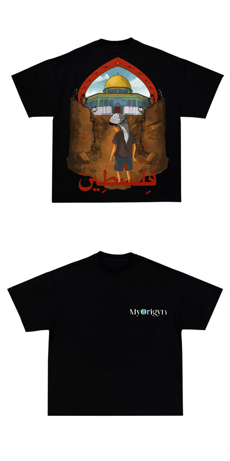 T-shirt MyOrigyn â Palestine Noir